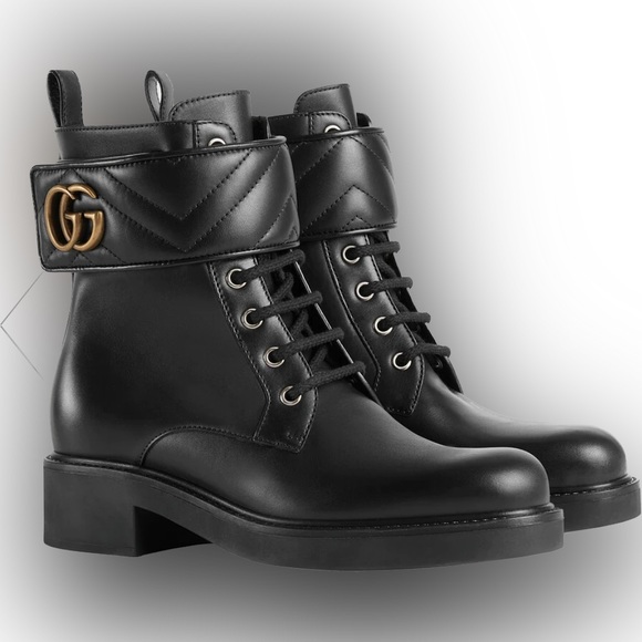 Gucci GG Boots, Gucci Moto Boots, ankle boot with Double G, Gucci leather boots - Picture 8 of 8